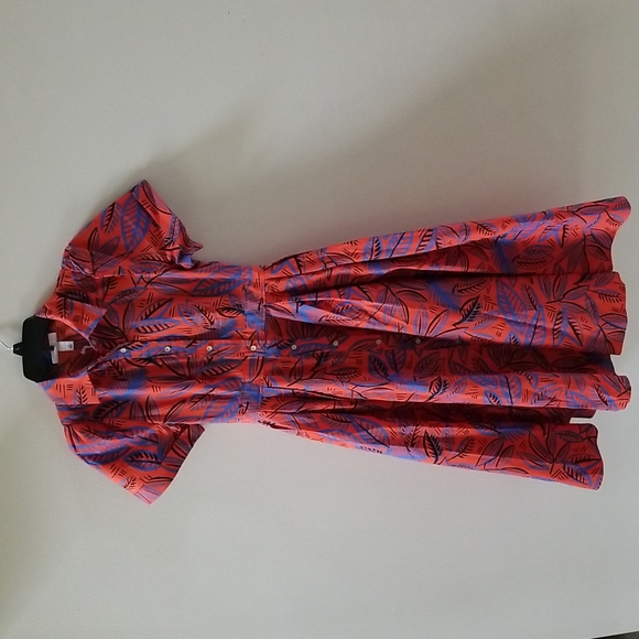 Alexis X Target Tropical Leaf Short Sleeve Shirtdress - Medium - Picture 3 of 7